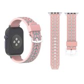 Voor Apple Watch Series 3 & 2 & 1 38 mm Fashion Fishbone patroon siliconen horlogebandje (roze)