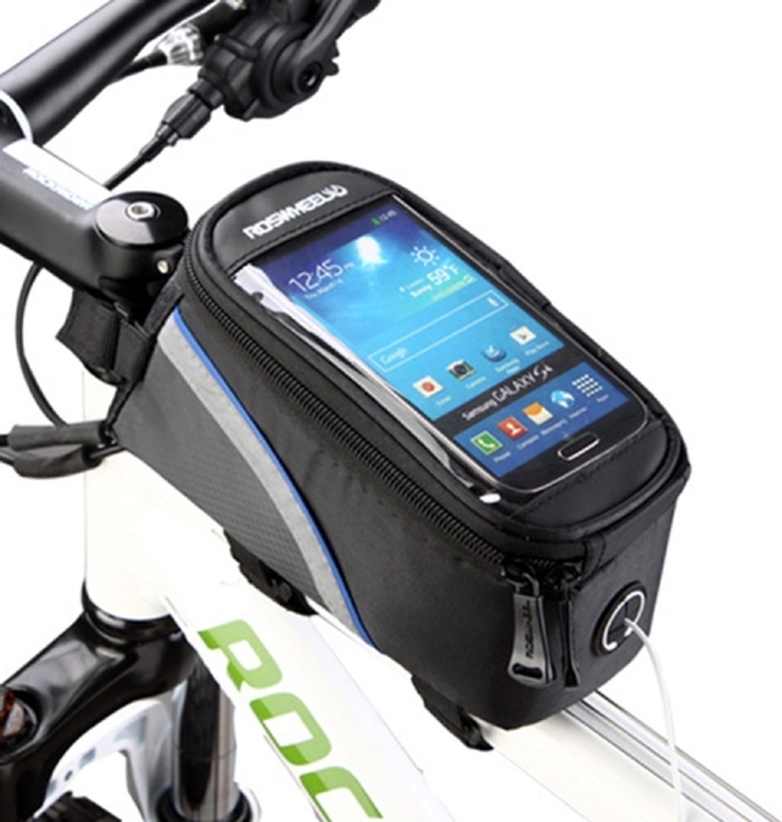 Roswheel fietsen mobiele telefoon tas voor 4,2 inch mobiele telefoon (zwart blauw)