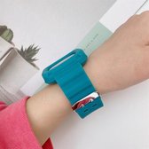 Voor Fitbit Versa 3 3D siliconen geïntegreerde vervangende band horlogeband (meerblauw)