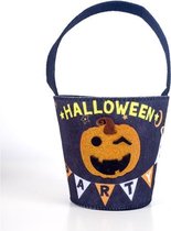 2 STKS Halloween Decoratie Stof Vilt Halloween Trick or Treat Snoep Opbergtas Kinderen Snoep Winkelmand (Zwart Pompoen Modellen)