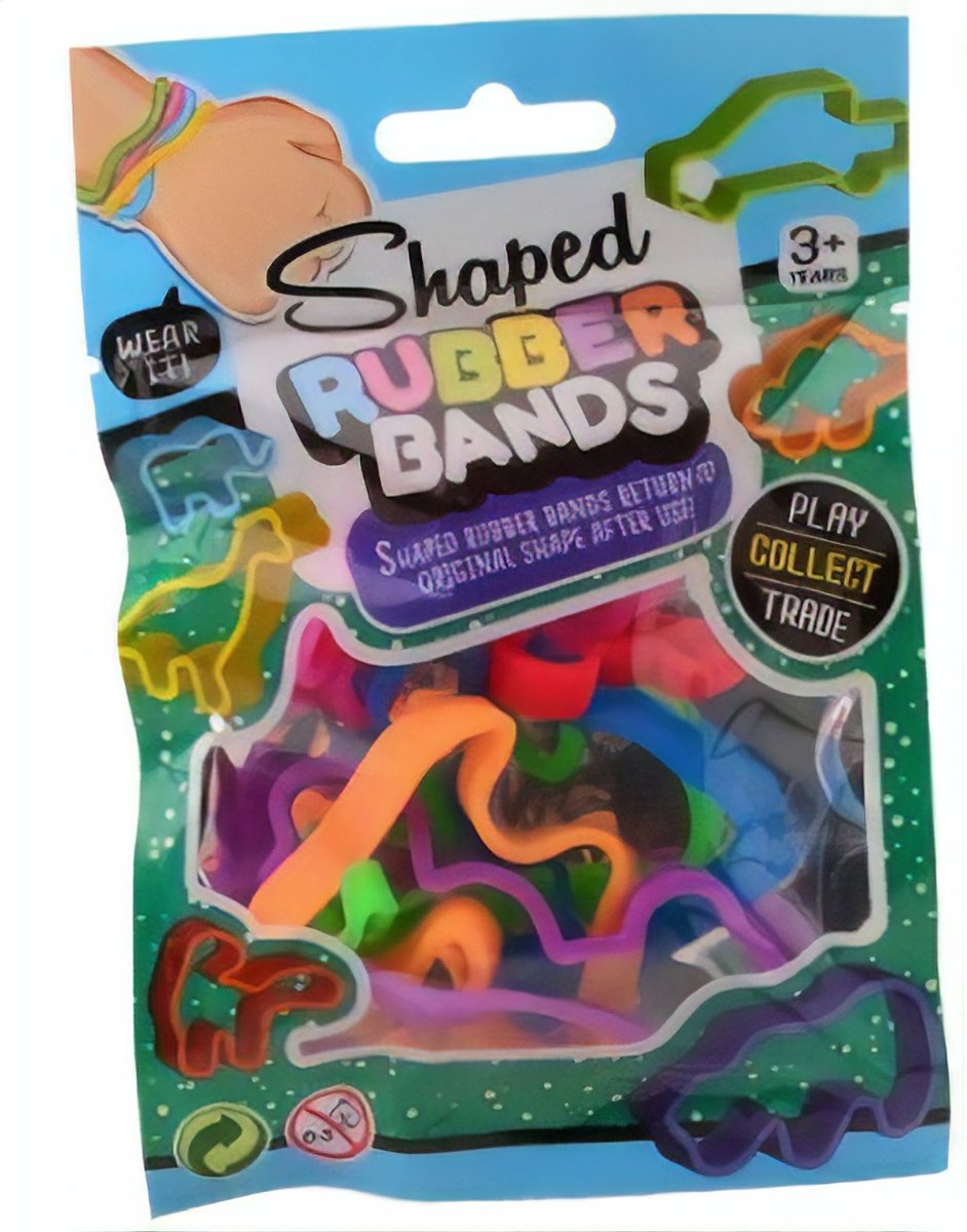 Johntoy Armbanden Dierenvorm Rubber 6 Stuks - sinterklaas- schoencadeau- schoencadeautje