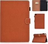 Voor iPad mini 4 / mini 3 / mini 2 / mini effen kleur tablet pc universele magnetische horizontale flip lederen tas met kaartsleuven en houder (bruin)