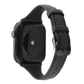 Voor Apple Watch Series 5 & 4 40mm / 3 & 2 & 1 38mm Crazy Horse Texture lederen band (zwart)