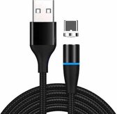 3A USB naar USB-C / Type-C Snel opladen + 480 Mbps Datatransmissie Mobiele telefoon Magnetische zuigkracht Snel opladen Datakabel, kabellengte: 2 m (zwart)