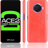 Voor OPPO Ace2 Shockproof Litchi Texture PC + PU Case (rood)