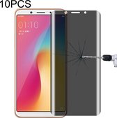 Voor OPPO A73 10 PCS 9H oppervlaktehardheid 180 graden privacy anti-glare schermbeschermer