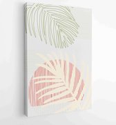 Summer tropical wall arts vector. Palm leaves, coconut leaf, monstera leaf, line arts 4 - Moderne schilderijen – Vertical – 1922500799 - 80*60 Vertical