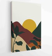 Mountain and Botanical wall art vector set. Earth tones landscapes wallpaper 1 - Moderne schilderijen – Vertical – 1924982612 - 40-30 Vertical