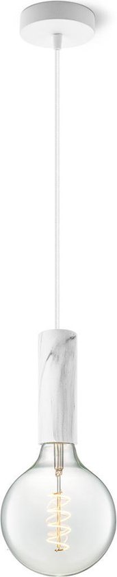 Home Sweet Home - Moderne Hanglamp Saga - hanglamp gemaakt van Metaal - Wit - 10/10/120cm - Pendellamp geschikt voor woonkamer, slaapkamer en keuken- geschikt voor E27 LED lichtbron
