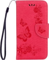 Mobigear Telefoonhoesje geschikt voor Kunstleer Hoesje Bookcase | Mobigear Butterfly | Pasjeshouder voor 2 Pasjes | Telefoonhoesje voor Pinpas / OV Kaart / Rijbewijs Rood