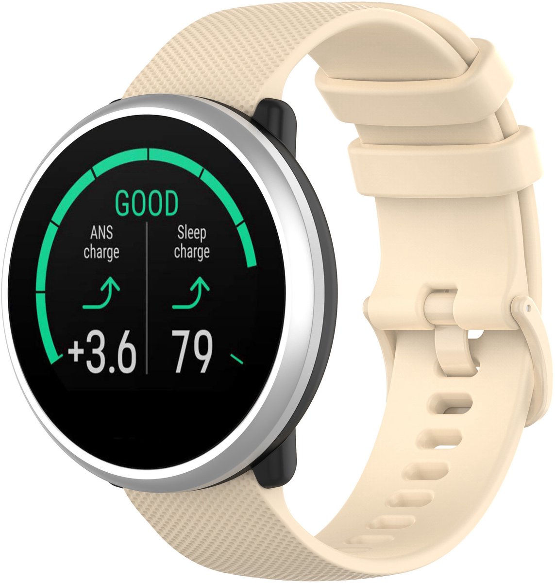 123watches sport gesp band - khaki - - Geschikt voor Polar Ignite / Ignite 2 / Ignite 3 / Pacer / Unite / Overige smartwatches met 20mm bandje