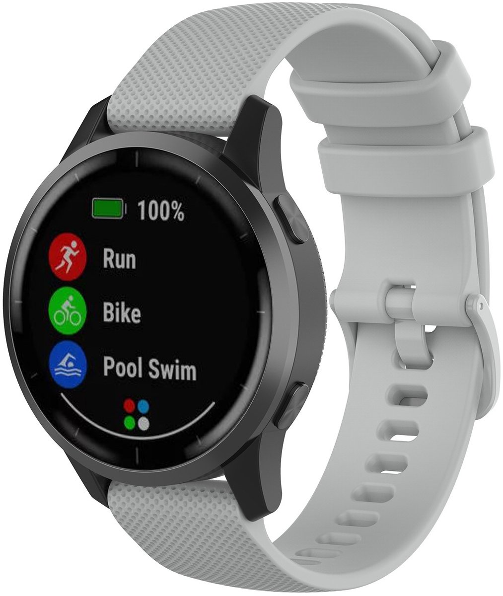 123watches Watch GT sport gesp band - grijs - 20mm - Geschikt voor Huawei Watch GT2 & 3 42mm / Overige smartwatches met 20mm bandje