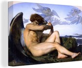 Canvas Schilderij Gevallen engel - schilderij van Alexandre Cabanel - 90x60 cm - Wanddecoratie