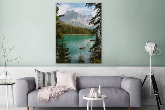 Emerald Lake in Canada 90x120 cm - Tirage photo sur toile (Décoration murale salon / chambre)