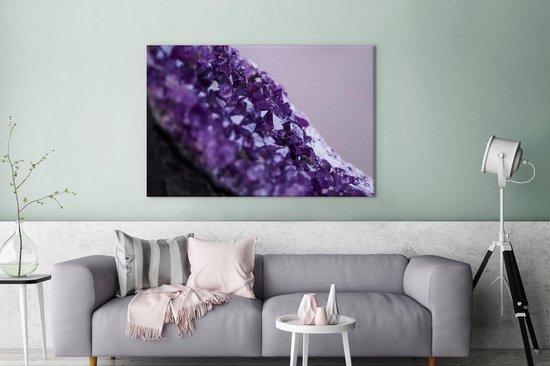 Tableau sur toile Gros plan d'une améthyste violette - 120x80 cm - Décoration murale