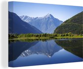 Canvas Schilderij Berg - Comomeer - Alpen - 30x20 cm - Wanddecoratie