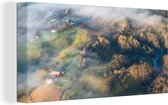 Une photo aérienne d'une ferme 40x20 cm - Tirage photo sur toile (Décoration murale salon / chambre)
