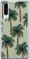 Huawei P30 hoesje - Palmbomen - Siliconen - Soft Case Telefoonhoesje - Natuur - Groen