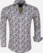 Overhemd L.Mouw 65045 White Dark Grey