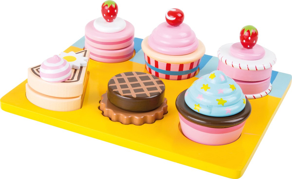 Houten speelgoed eten en drinken - Cupcakes speelset - Houten speelgoed  vanaf 3 jaar | bol.com