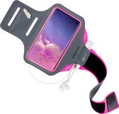 Mobiparts Comfort Fit Sport Armband Samsung Galaxy S10 Neon Roze