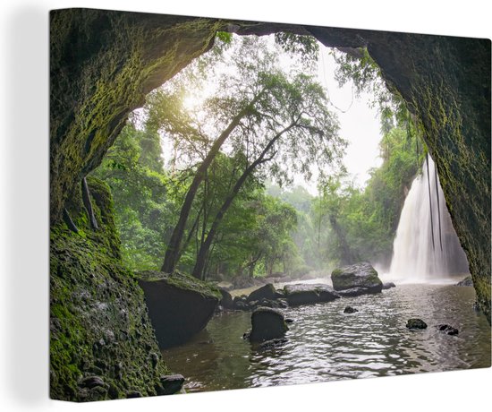 Canvas Schilderij Een grot in het Nationaal park Na Haew in Thailand - Wanddecoratie