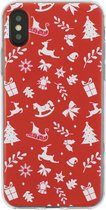 GadgetBay Kerst hoesje iPhone X XS rood case Christmas cover