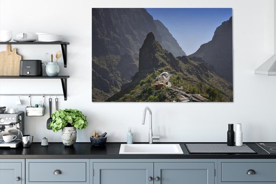 Une vue du village de montagne et des montagnes Tenerife Espagne 120x80 cm - Tirage photo sur toile (Décoration murale salon / chambre)