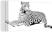 Une illustration d'une toile léopard couchée 40x20 cm - Tirage photo sur toile (Décoration murale salon / chambre) / Peintures sur toile animaux sauvages