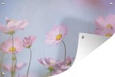 Tuindecoratie Bloemen - Roze - Buiten - Natuur - 60x40 cm - Tuinposter - Tuindoek - Buitenposter