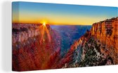Canvas Schilderij Grand Canyon National Park bij zonsondergang - 40x20 cm - Wanddecoratie