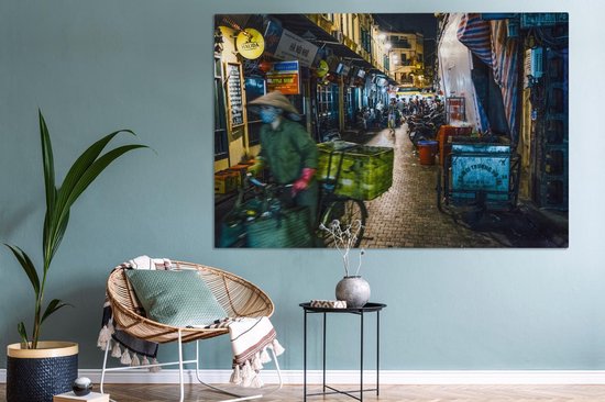 Le vieux quartier de Hanoi Vietnam Toile 180x120 cm - Tirage photo sur toile (Décoration murale salon / chambre) XXL / Groot format!