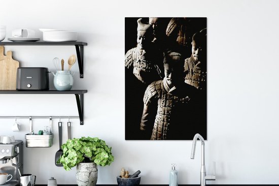Soldats chinois en terre cuite à Xian près d'un Xian près du Shaanxi Toile 40x60 cm - Tirage photo sur toile (Décoration murale salon / chambre)