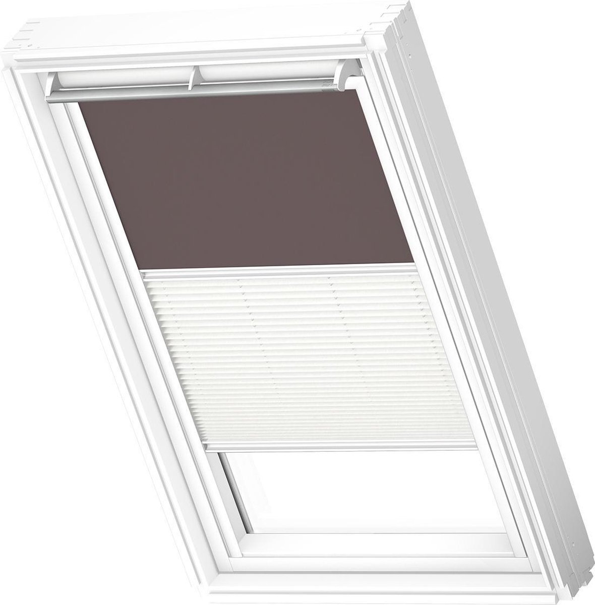 VELUX Origineel Verduisterend Rolgordijn Plus Plissé (DFD) Wit Kozijn, M08, 308, 2, Taupe