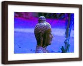 Foto in frame , Profiel van Boeddha  , 120x80cm , Multikleur , Premium print