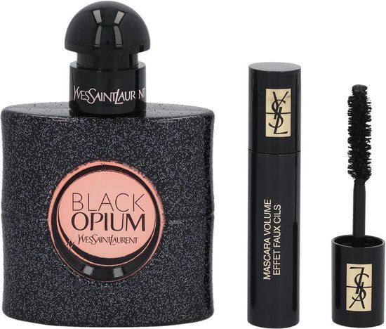 Yves Saint Laurent Black Opium Giftset - 30 ml eau de parfum spray + Mascara Volume Effet Faux Cils 2 ml - cadeauset voor dames - Yves Saint Laurent