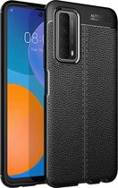 Voor Huawei P smart 2021 Litchi Texture TPU schokbestendig hoesje (zwart)