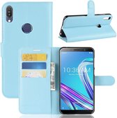 Litchi Texture Horizontale Flip Leren Case voor Asus Zenfone Max Pro (M1) ZB601KL, met Portemonnee & Houder & Kaartsleuven (Blauw)