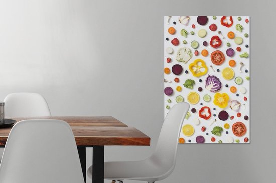 Légumes sur une table toile 2cm 40x60 cm - Tirage photo sur toile (Décoration murale salon / chambre)