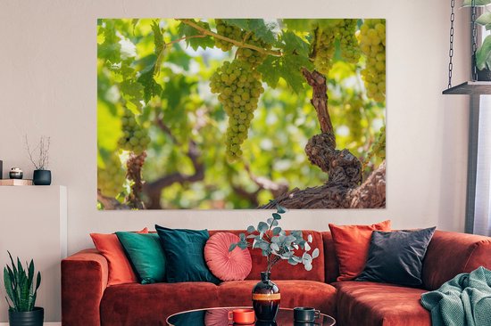 Peinture sur toile Raisins sur une branche - 150x100 cm - Décoration murale