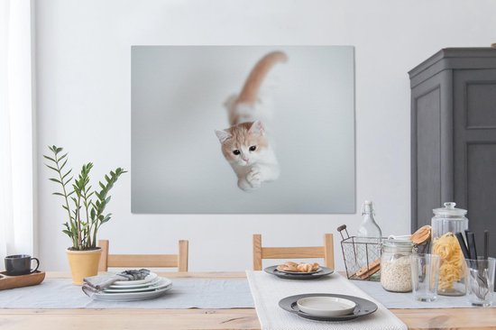 Peintures sur toile - Chaton sautant - 120x90 cm - Décoration murale