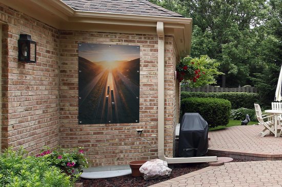 Affiche jardin - Toile jardin - Posters de jardin extérieur - Coucher de soleil californien - 90x120 cm - Jardin