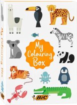 BIC My colouring box - Kleurenbox - met 12 markeerstiften - 18 kleurpotloden - 6 glitterlijm - 1 kleurboek en 36 stickers