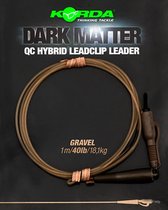 Korda Dark Matter Leader QC Hybrid Clip - Gravel - 40lb - 50cm - Gravel