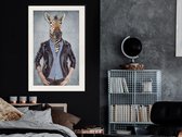 Artgeist - Schilderij - Animal Alter Ego: Zebra - Multicolor - 40 X 60 Cm