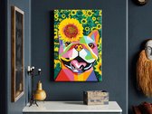 Doe-het-zelf op canvas schilderen - Happy Bulldog-40x60