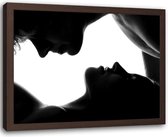 Foto in frame , Man en Vrouw ​, 120x80cm , Zwart wit  , Premium print