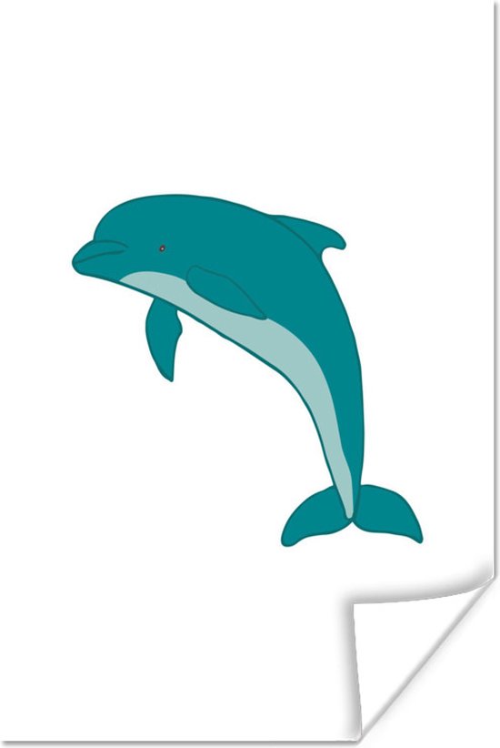 Poster Dolfijn - Kinderen - Wit - Kids - Jongens - Meisjes - 60x90 cm