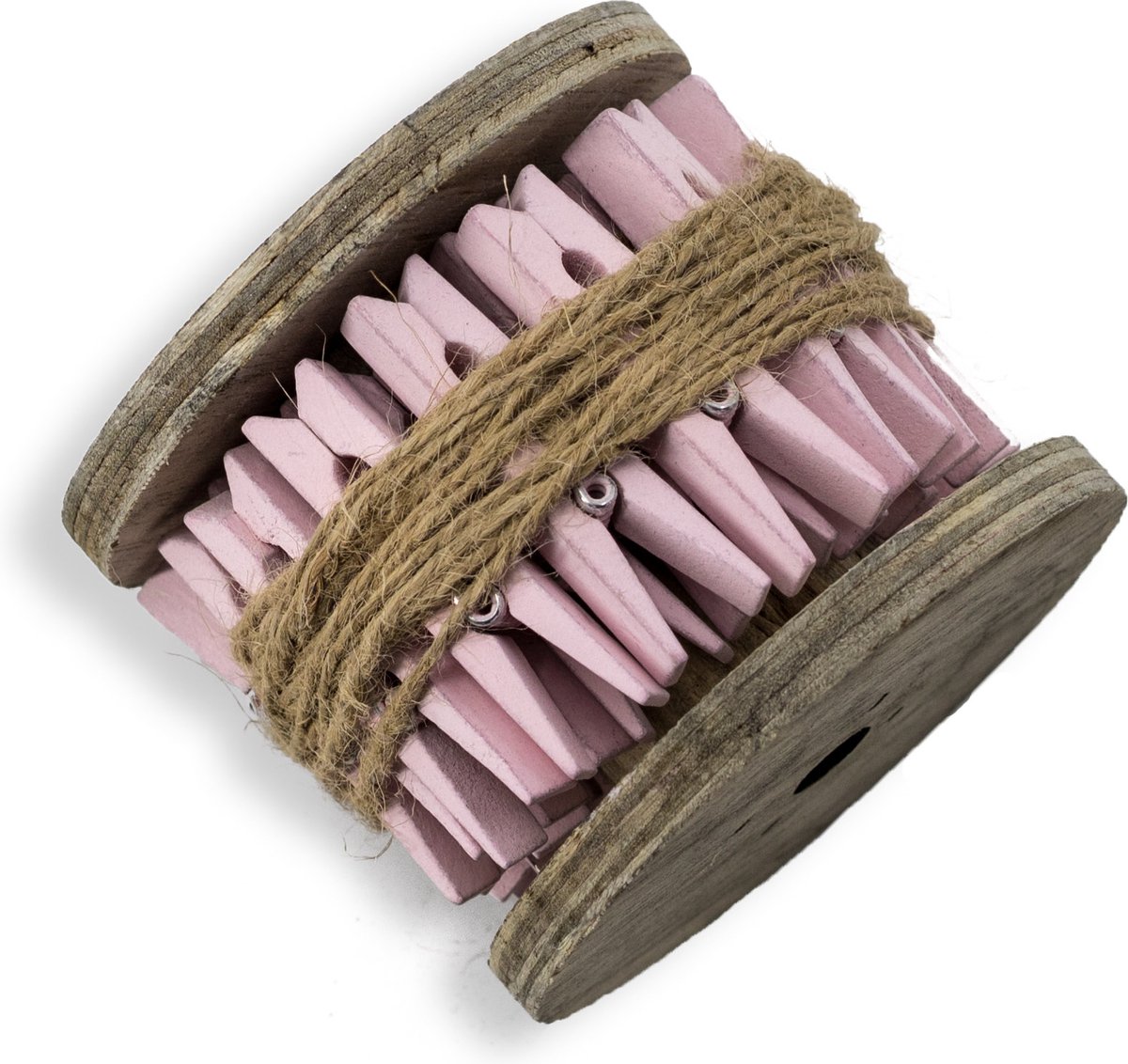 HomeBound by KY | Houten klos met roze knijpers | klos met 24 knijpers