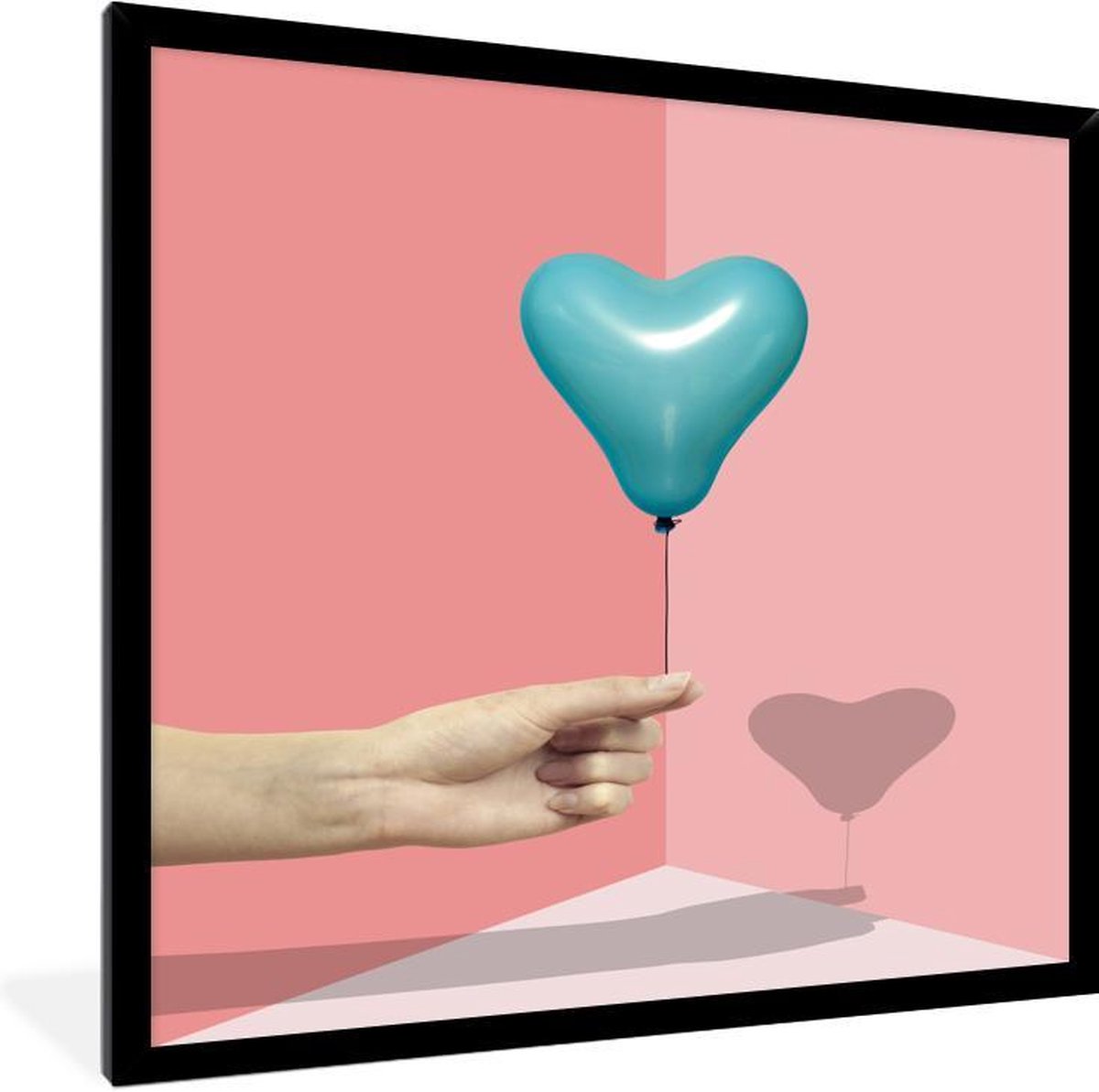 Fotolijst incl. Poster - Ballon - Hart - Hand - Abstract - 30x40 cm - Posterlijst op Prijzenvolger.com
